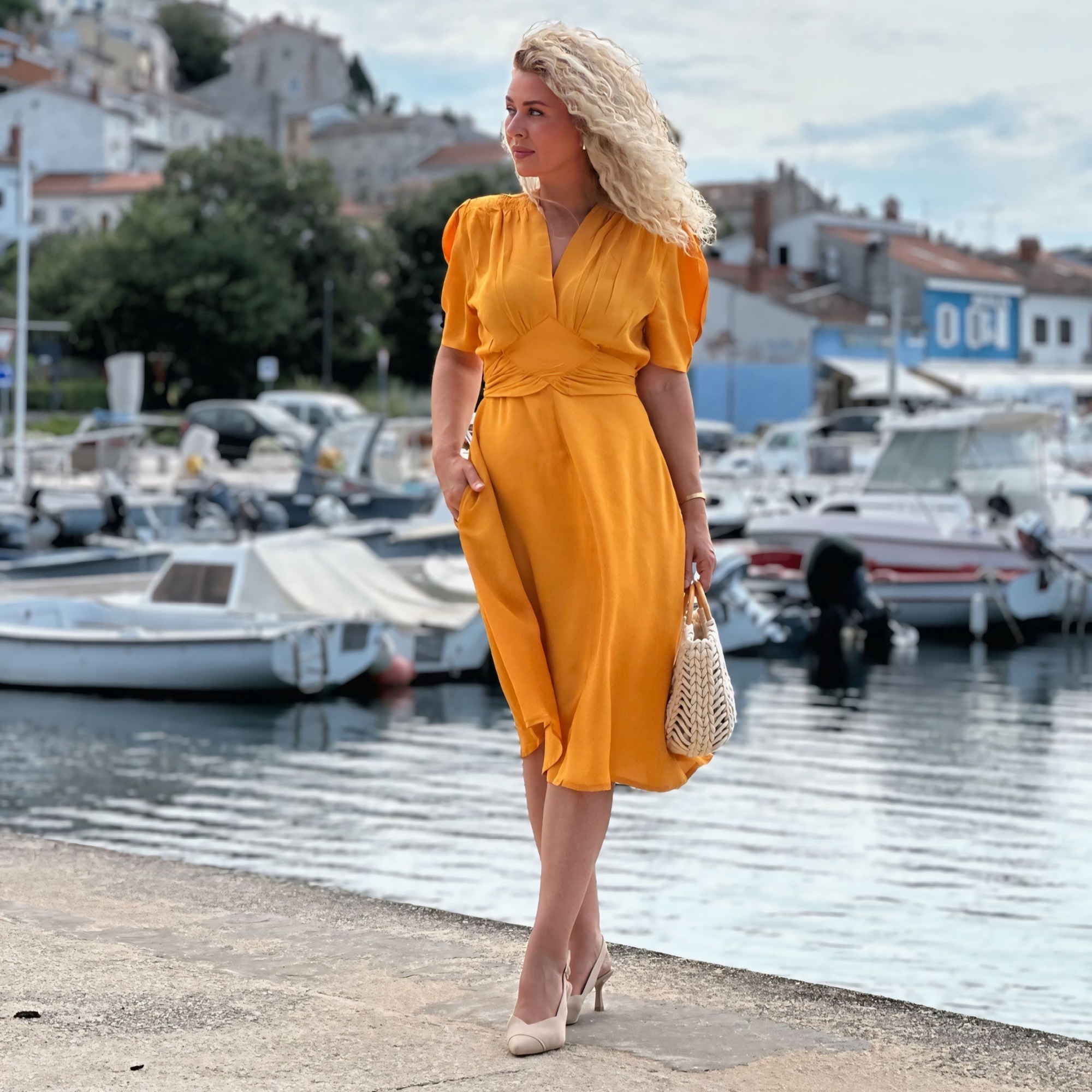 Ruby Dress in Mustard