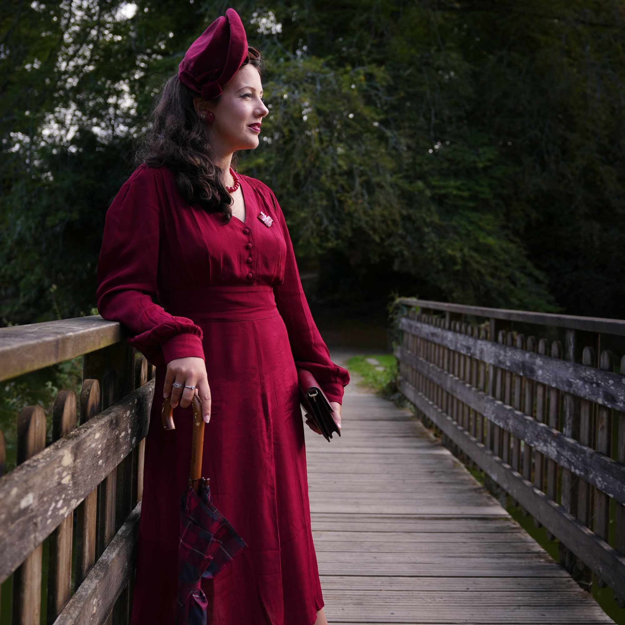 Ava Dress in Windsor Wine