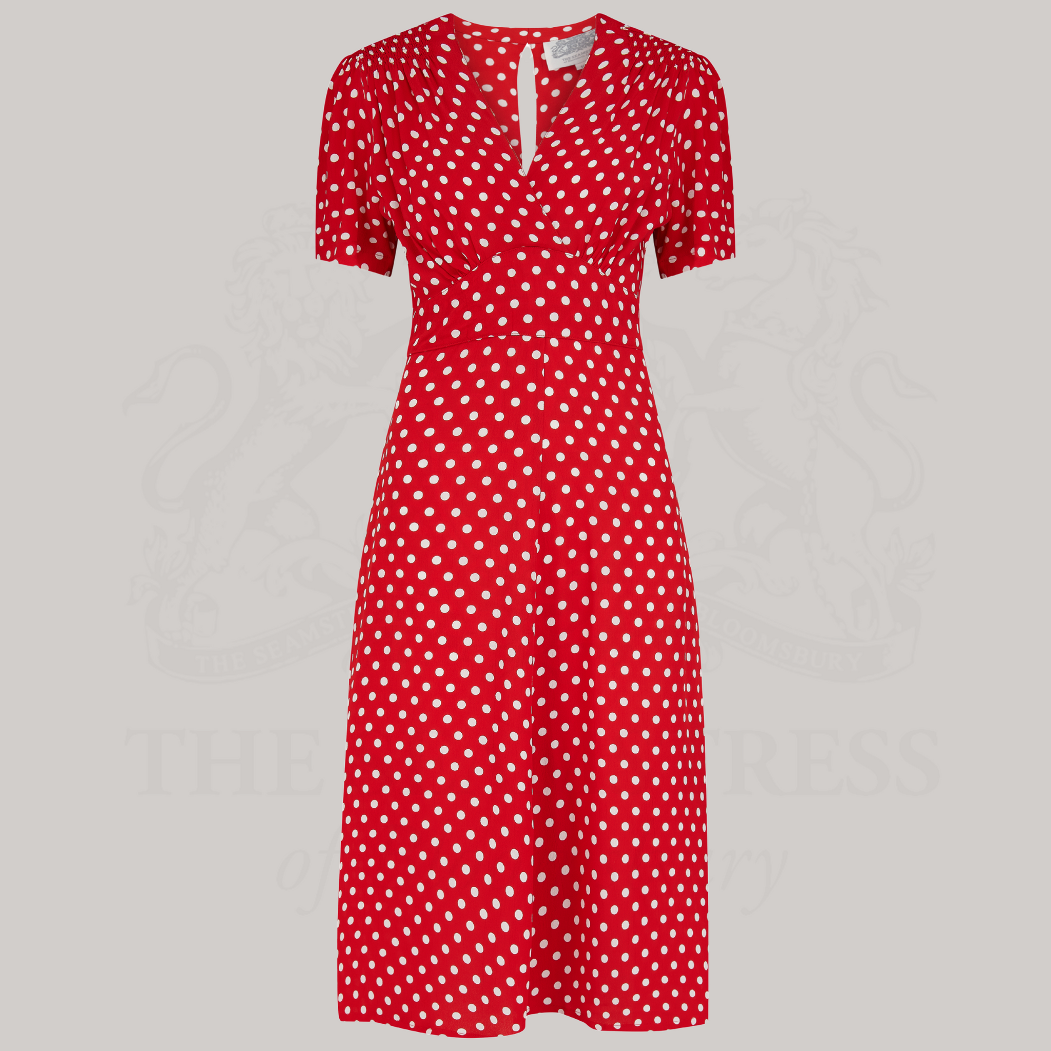 Dolores Dress Red Polka Dot | 1940s Vintage Style Polka Dot Dress - The Seamstress of Bloomsbury Dolores Dress Red Polka Dot | 1940s Vintage Style Polka Dot Dress - The Seamstress of Bloomsbury