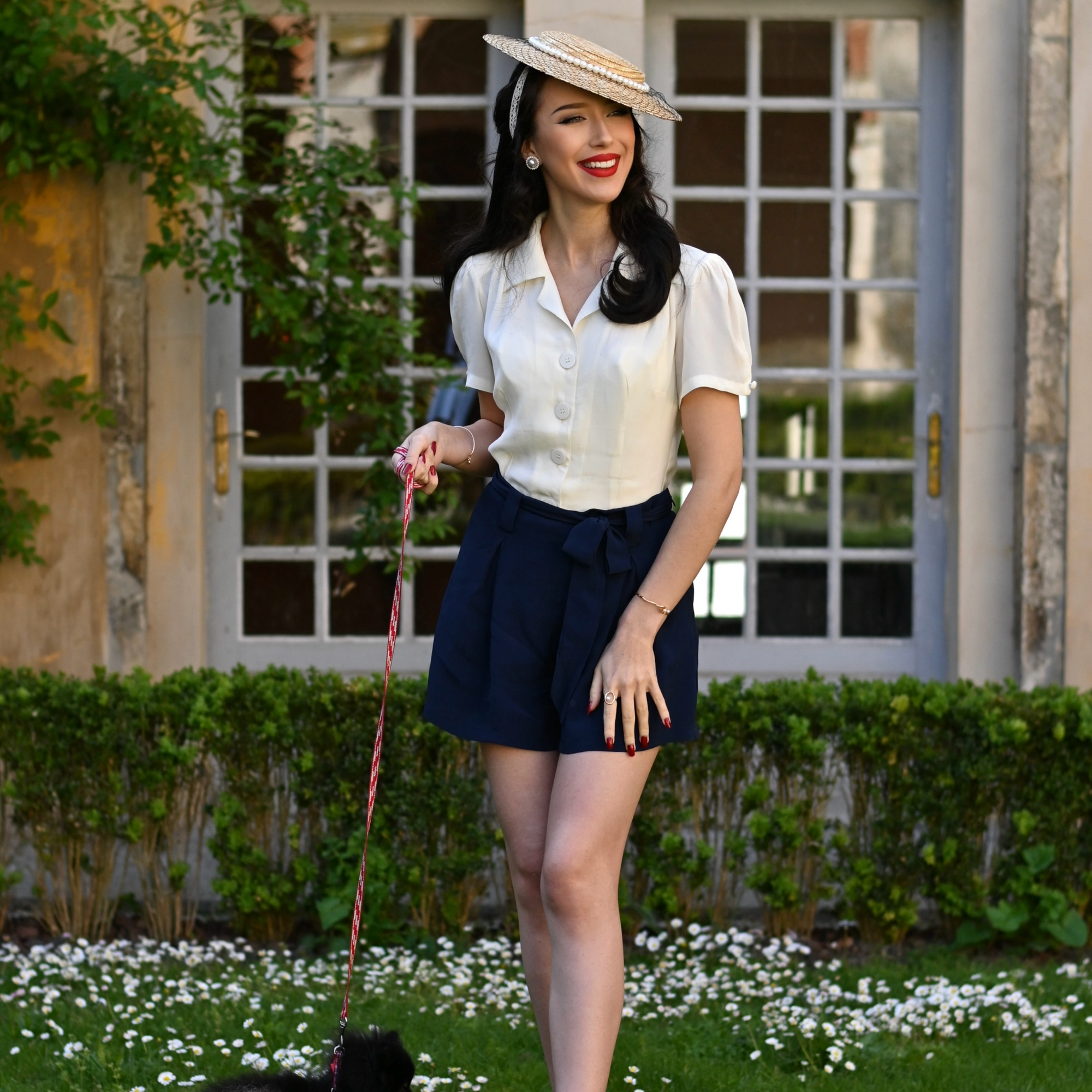 Emma Tap Shorts in French Navy