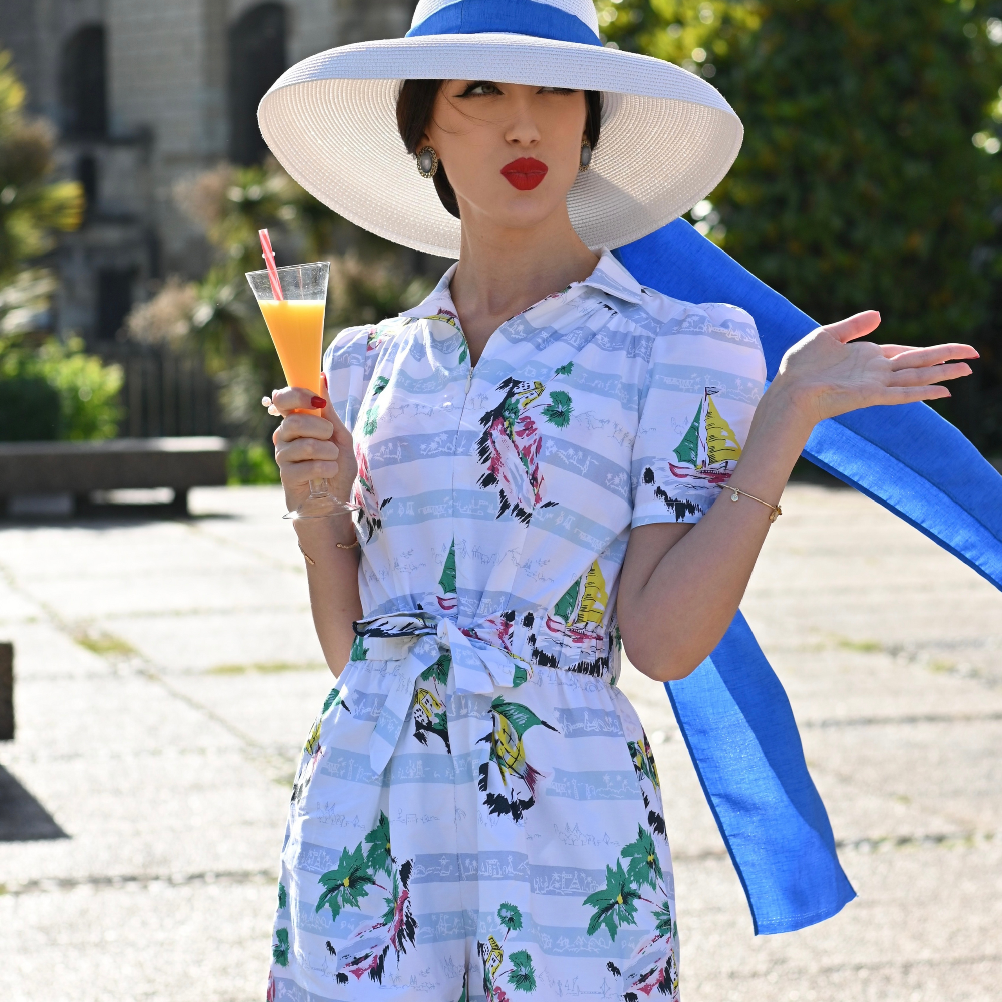 Emma Playsuit in Cotton Seaside