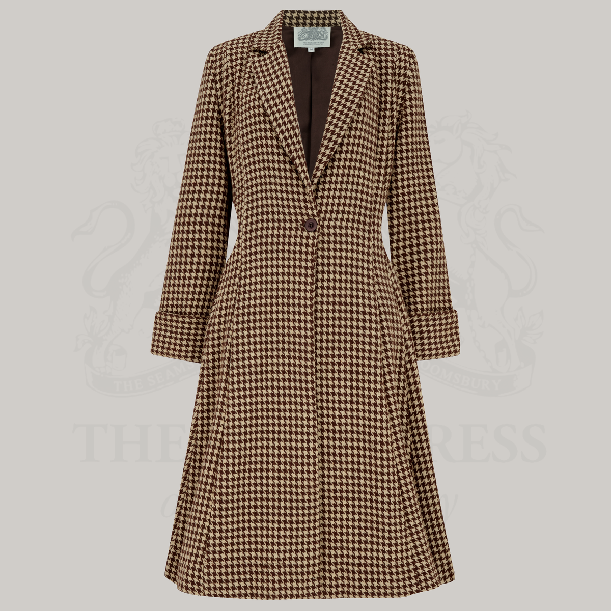 Elizabeth Coat in Brown Houndstooth