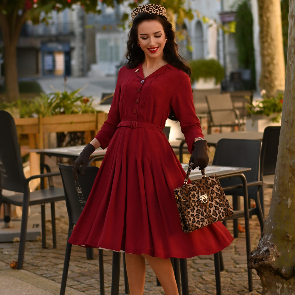 Lucille Shirtwaister Dress in Windsor Wine