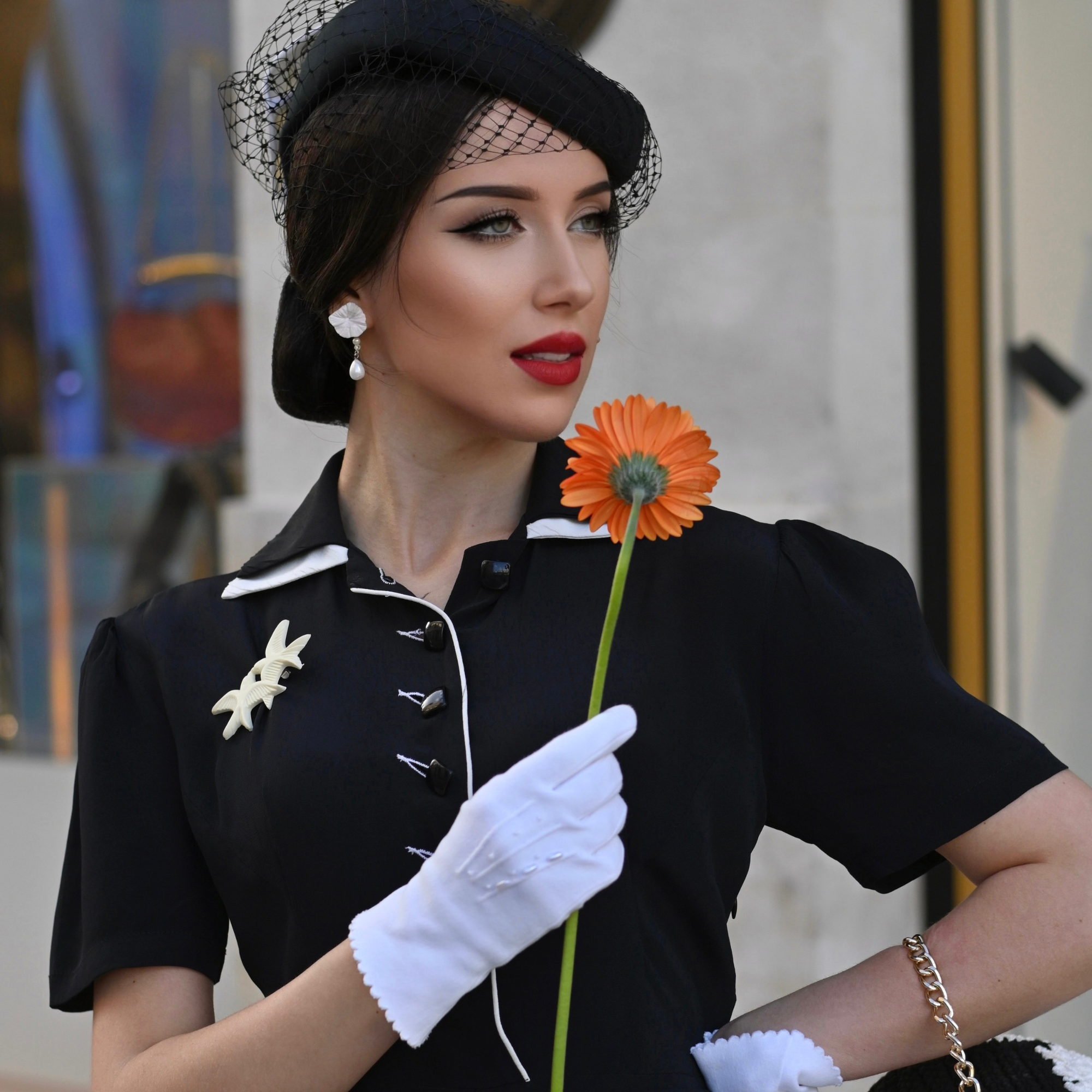 Mae Tea Dress in Liquorice Black