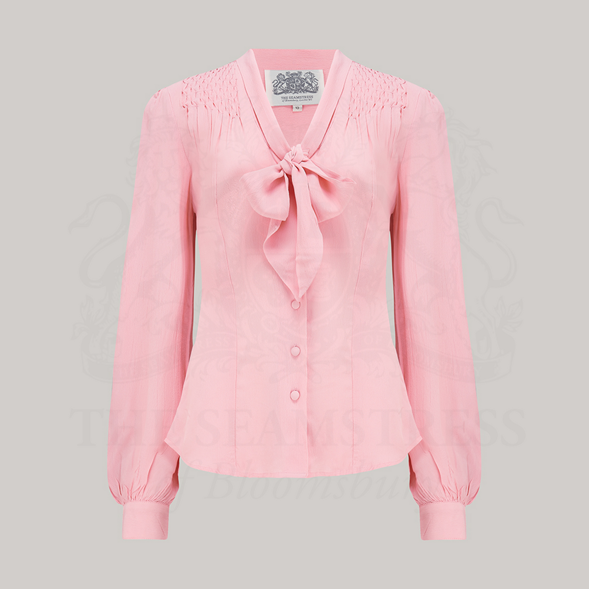 Eva Pussy Bow Blouse in Blossom Pink