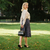 Lucille Pleated Skirt in Navy Polka