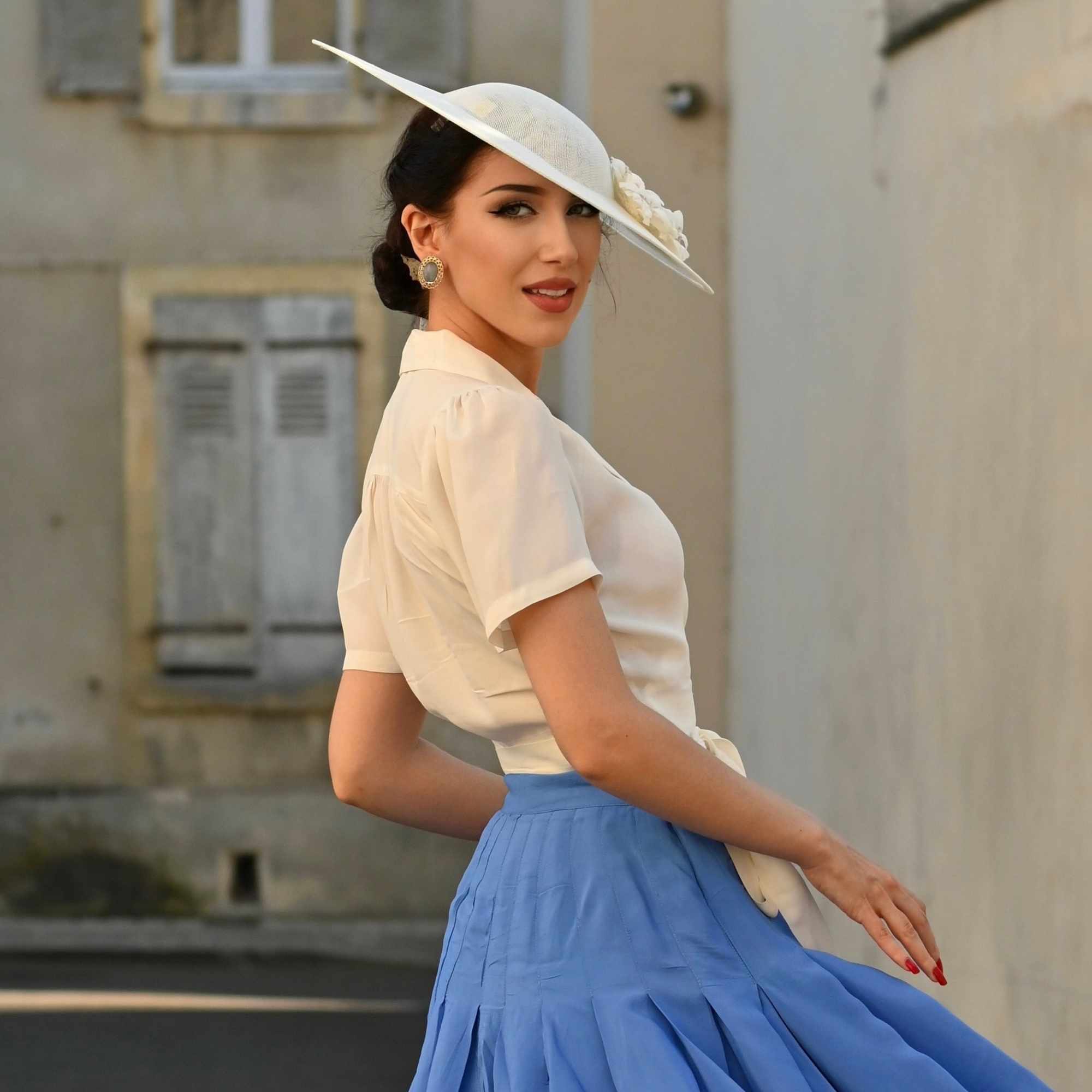 Greta Wrap Blouse in Cream