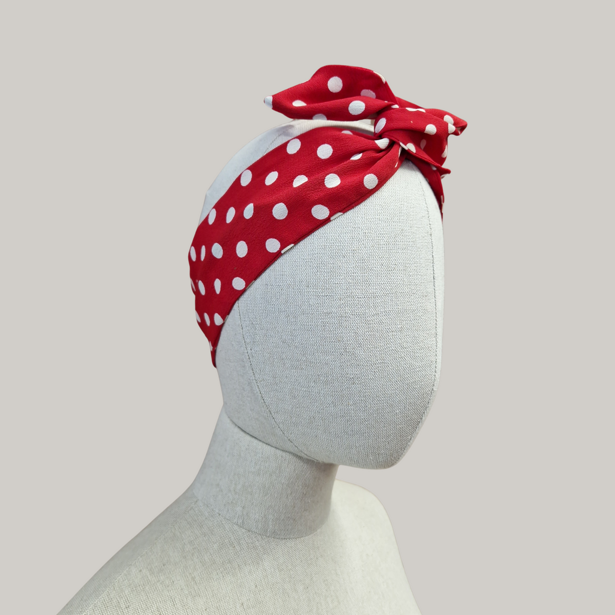 Wired Headband in Red Polka