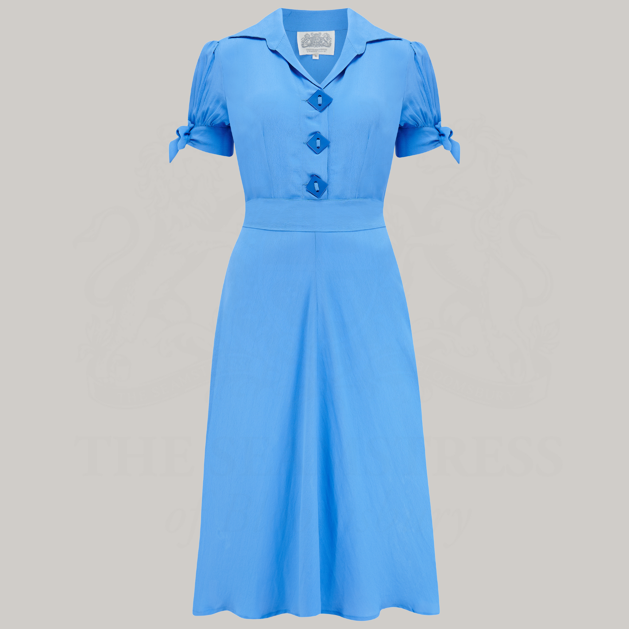 Iris Dress in Palace Blue | Authentic 1940s Vintage Style Dress - The Seamstress of Bloomsbury Iris Dress in Palace Blue | Authentic 1940s Vintage Style Dress - The Seamstress of Bloomsbury