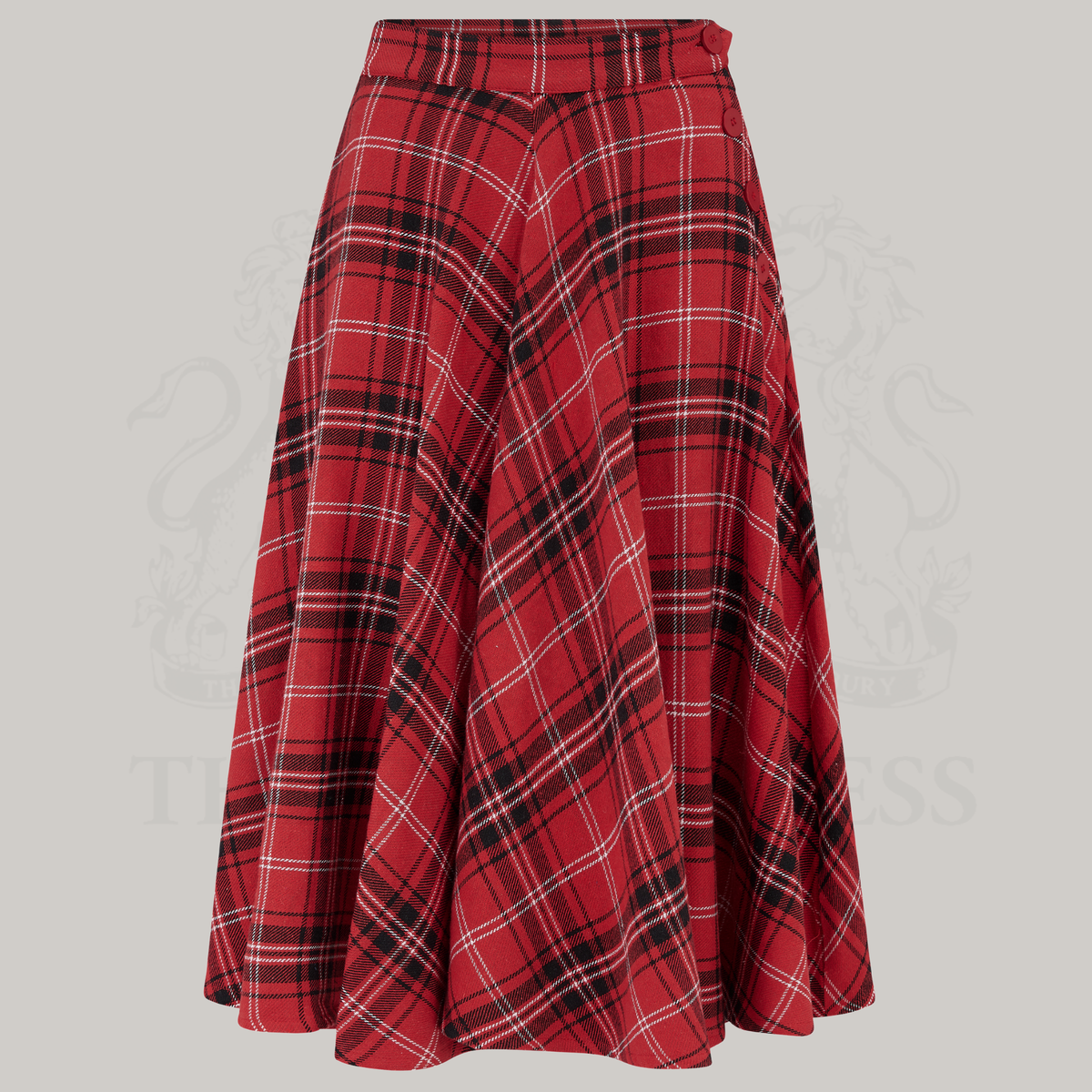Isabelle Skirt in Cotton Red Black Check
