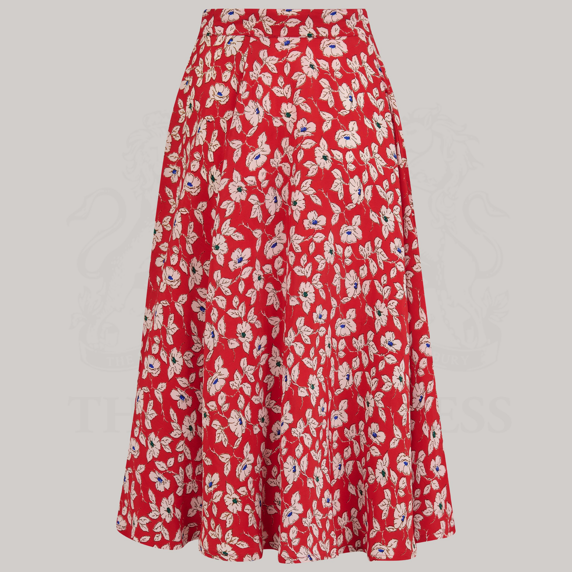 Isabelle Skirt in Red Pansy