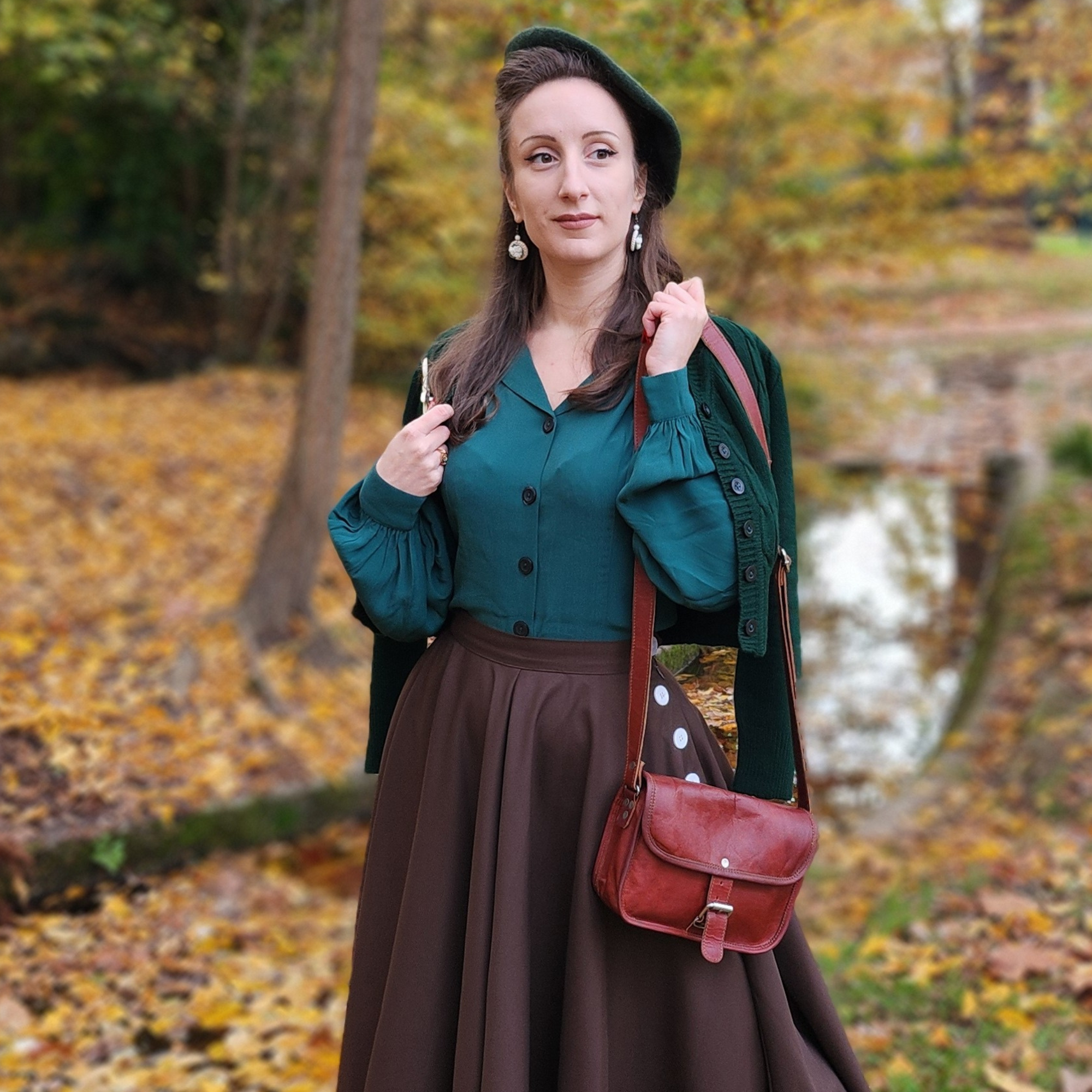Cable Knit Cardigan in Green