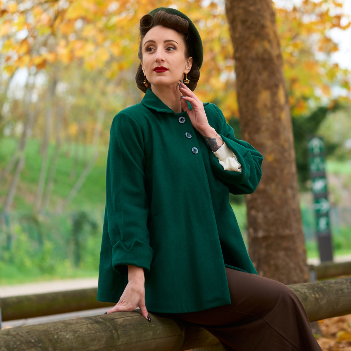 Swing Jacket in Green