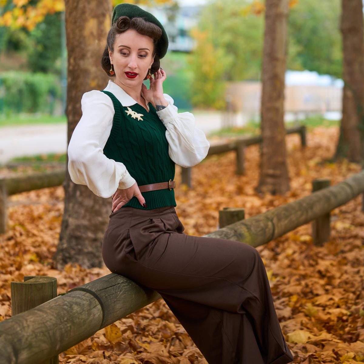 Tailored Audrey Trousers in Brown