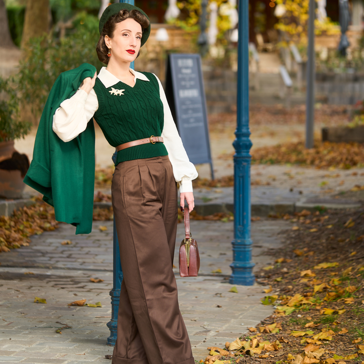 Tailored Audrey Trousers in Brown