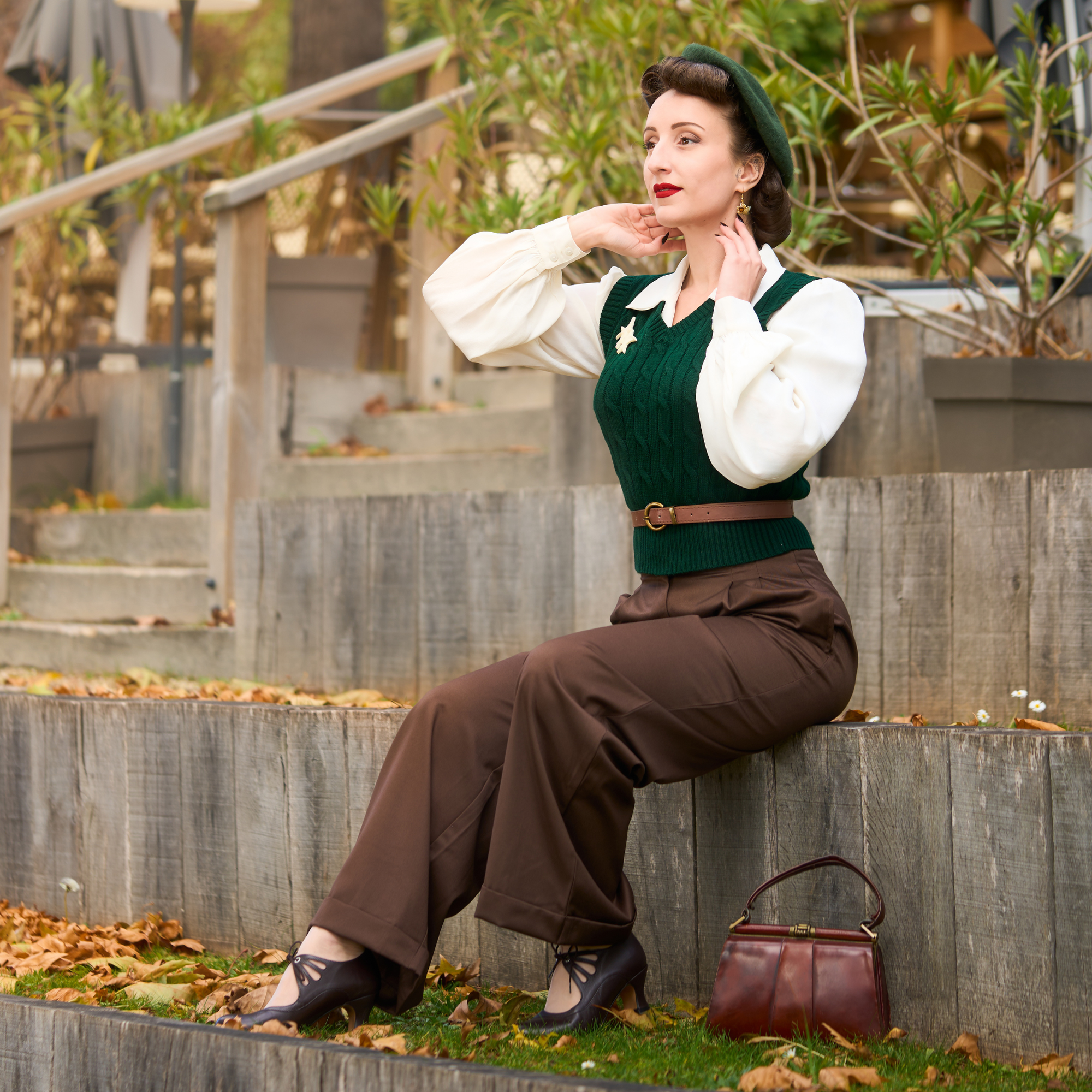Tailored Audrey Trousers in Brown