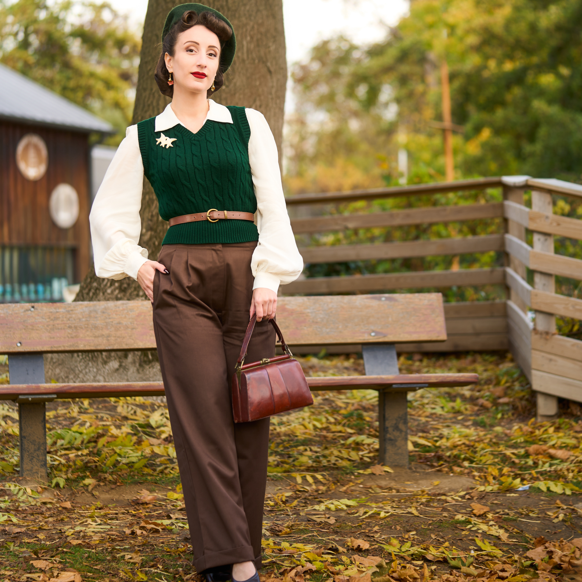 Tailored Audrey Trousers in Brown