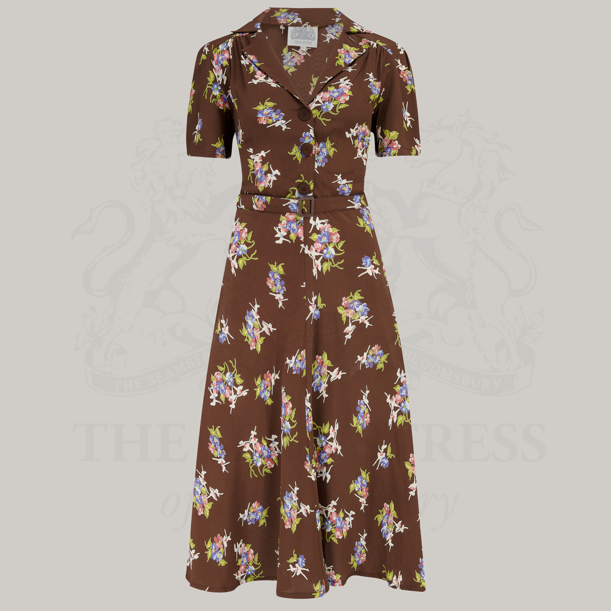 Lisa Shirtwaister Dress in Brown Floral Dancer