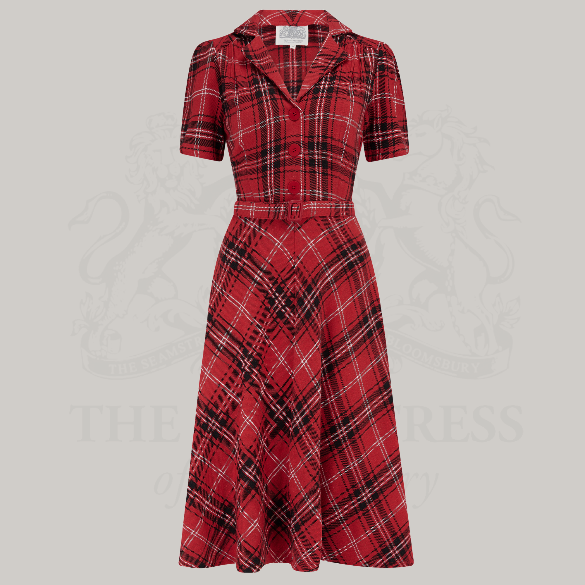 Lisa Shirtwaister Dress in Red Check