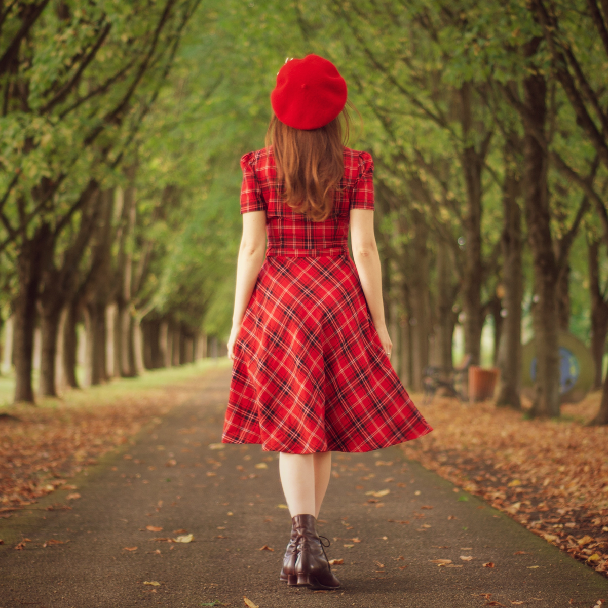 Lisa Shirtwaister Dress in Red Check