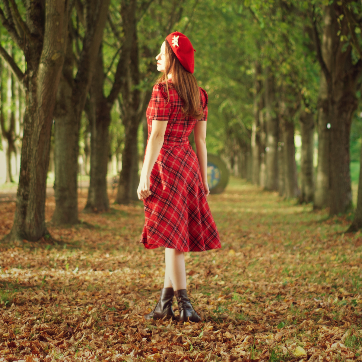 Lisa Shirtwaister Dress in Red Check