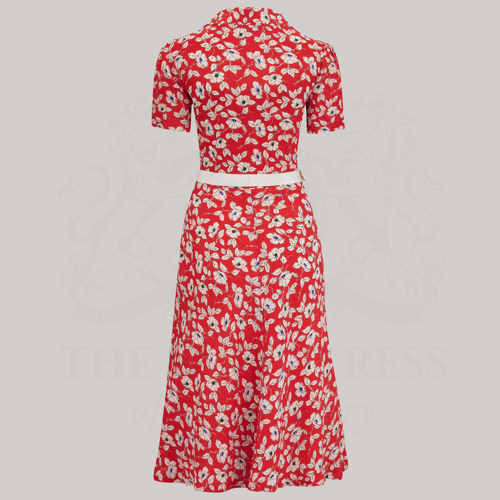 Lisa Shirtwaister Dress in Red Pansy