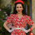 Lisa Shirtwaister Dress in Red Pansy