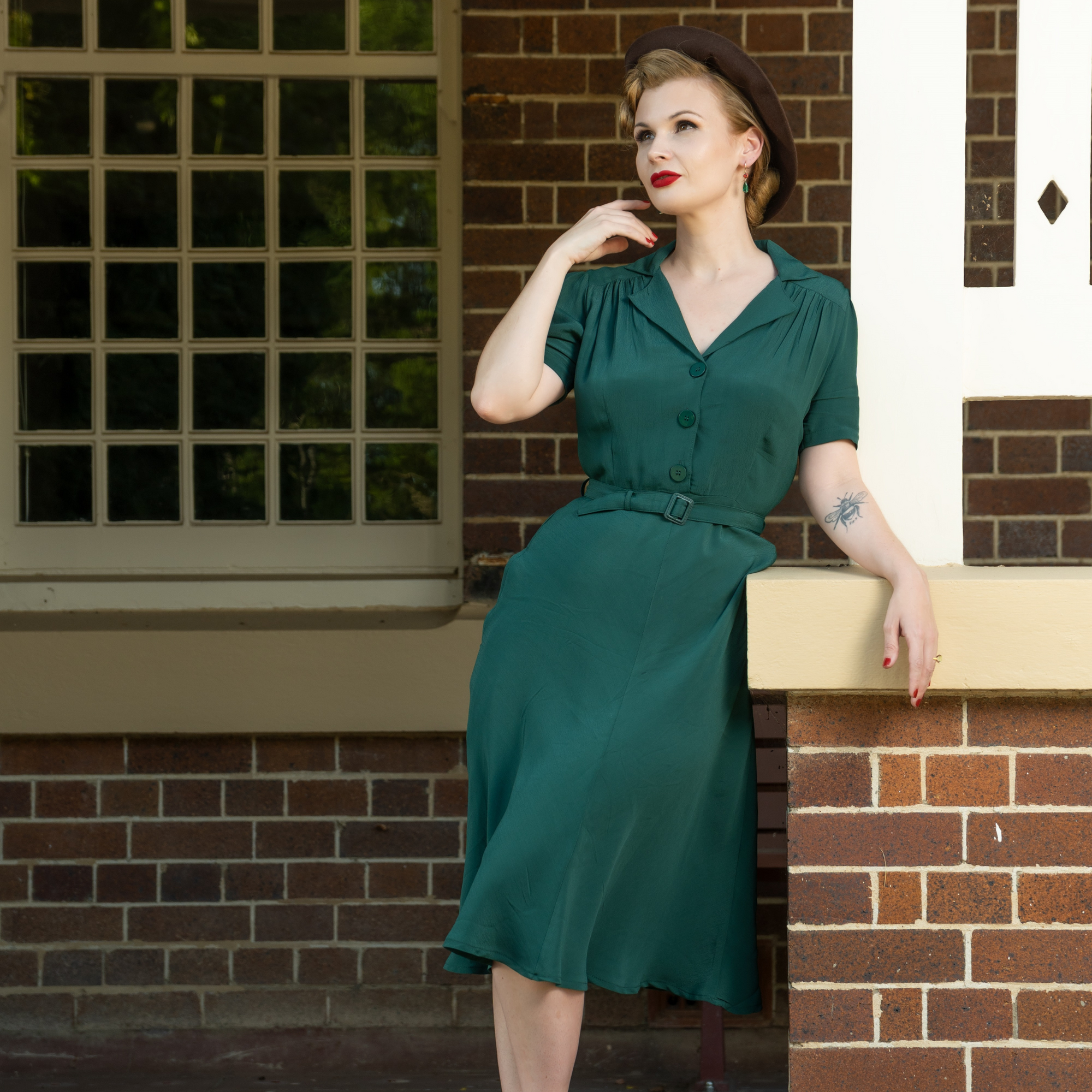 Lisa Shirtwaister Dress in Hampton Green