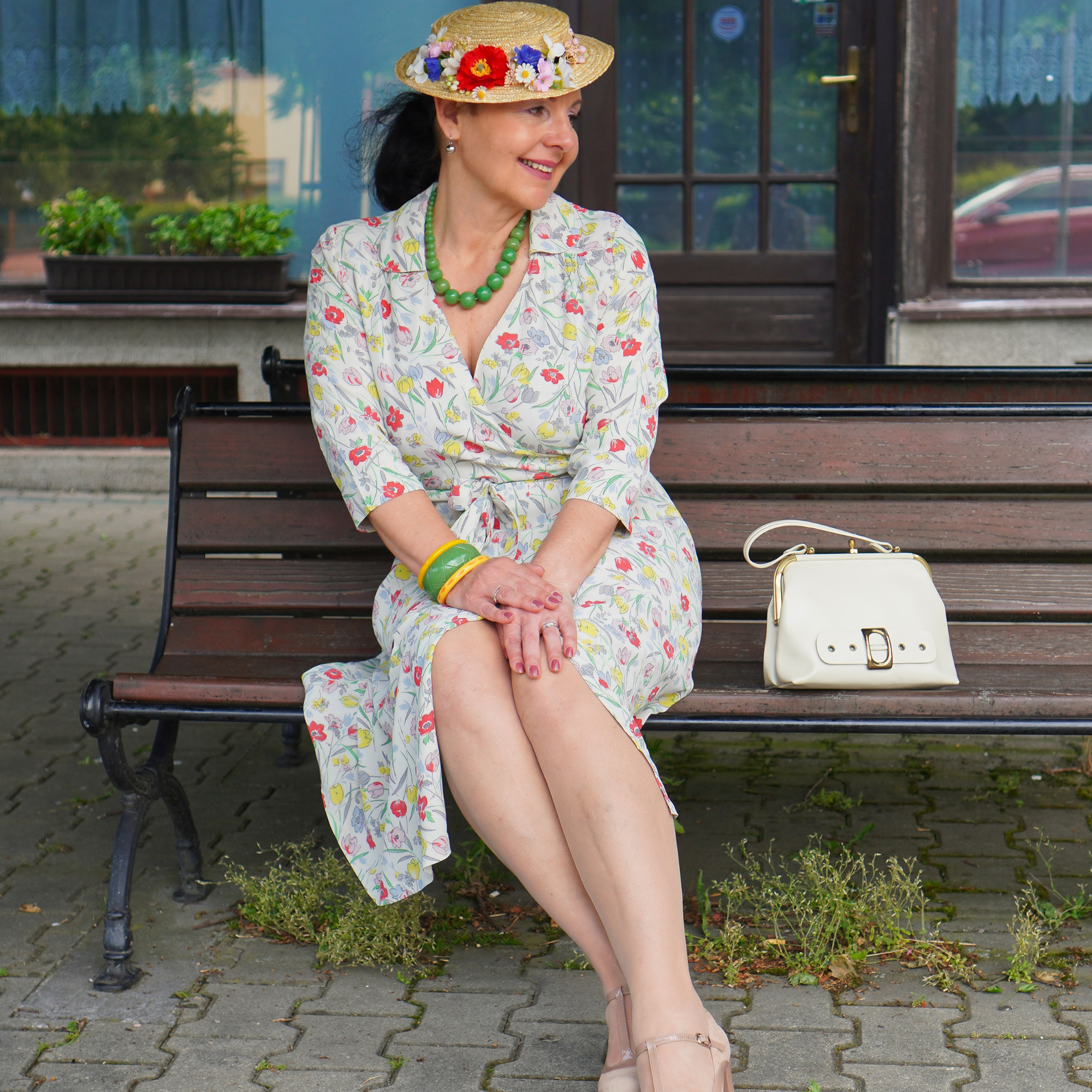 Loretta Wrap Dress in Poppy Print