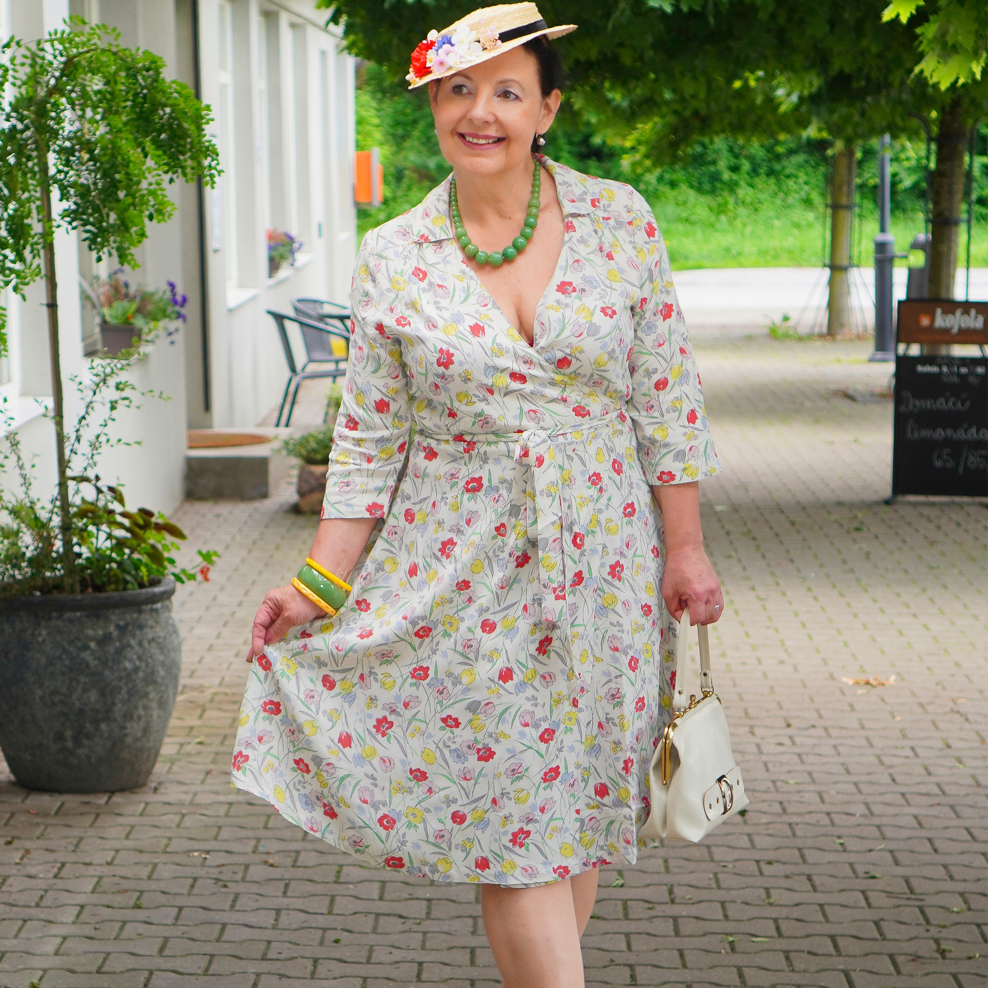 Loretta Wrap Dress in Poppy Print