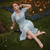 Lisa Fit & Flare Dress in Powder Blue Rose