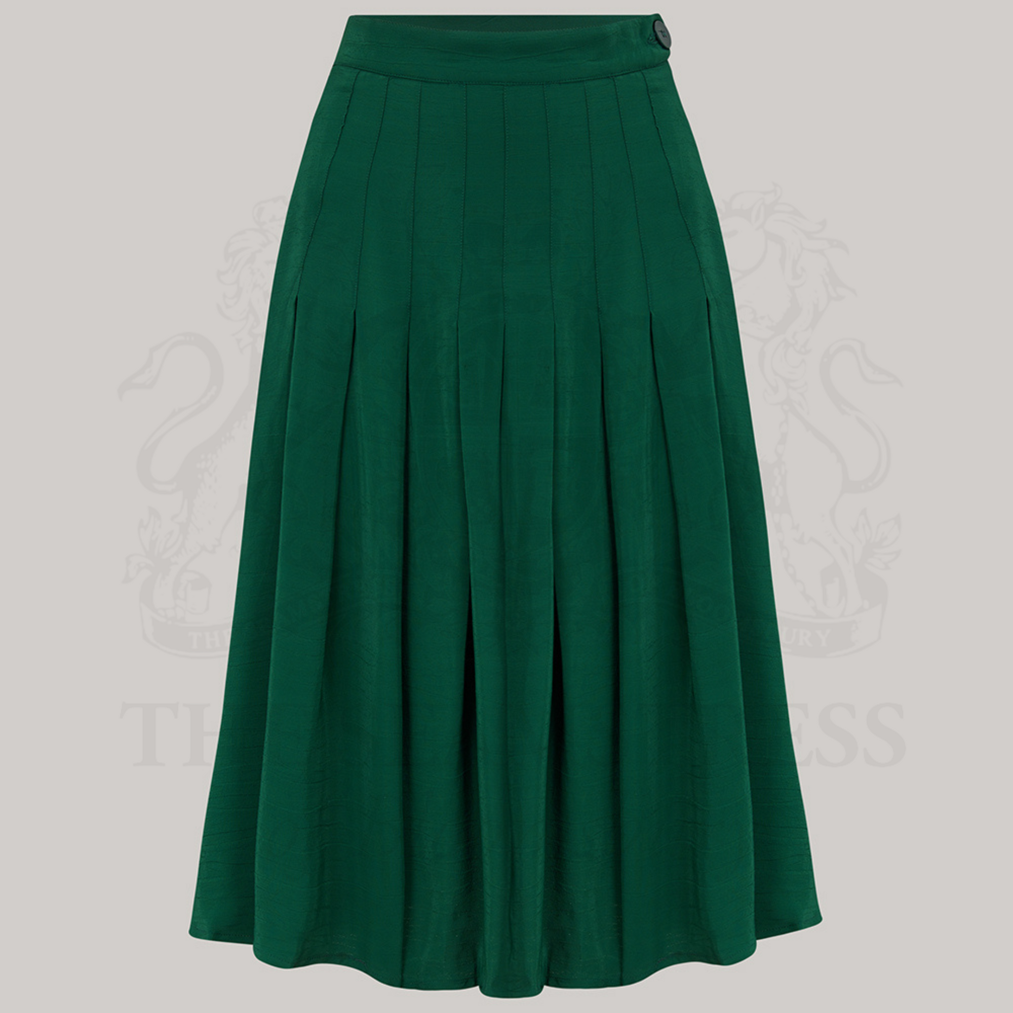 A vintage style pleated skirt in green