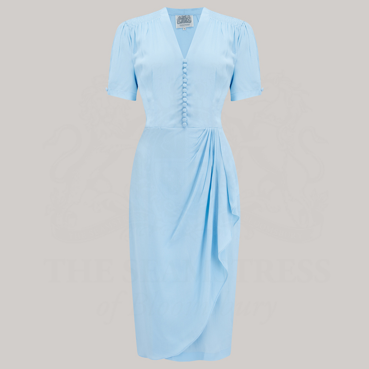 Mabel Waterfall Dress in Powder Blue