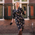Mabel 3/4 Waterfall Dress in Black Floral Dancer