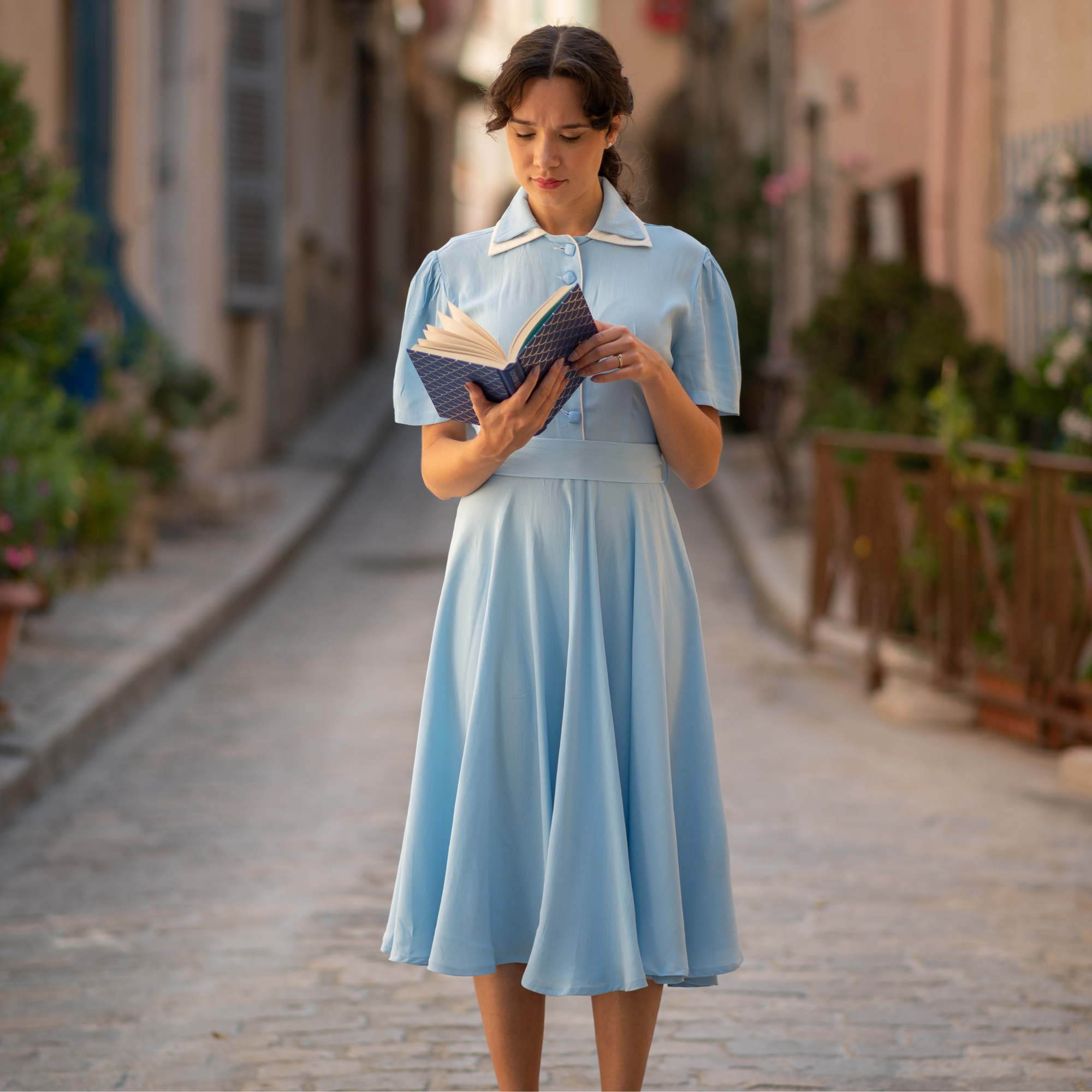 Blue tea top dress uk