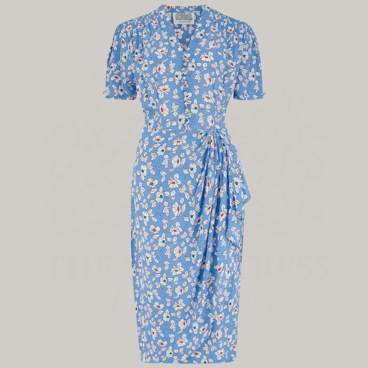 Mabel Waterfall Dress in Palace Pansy