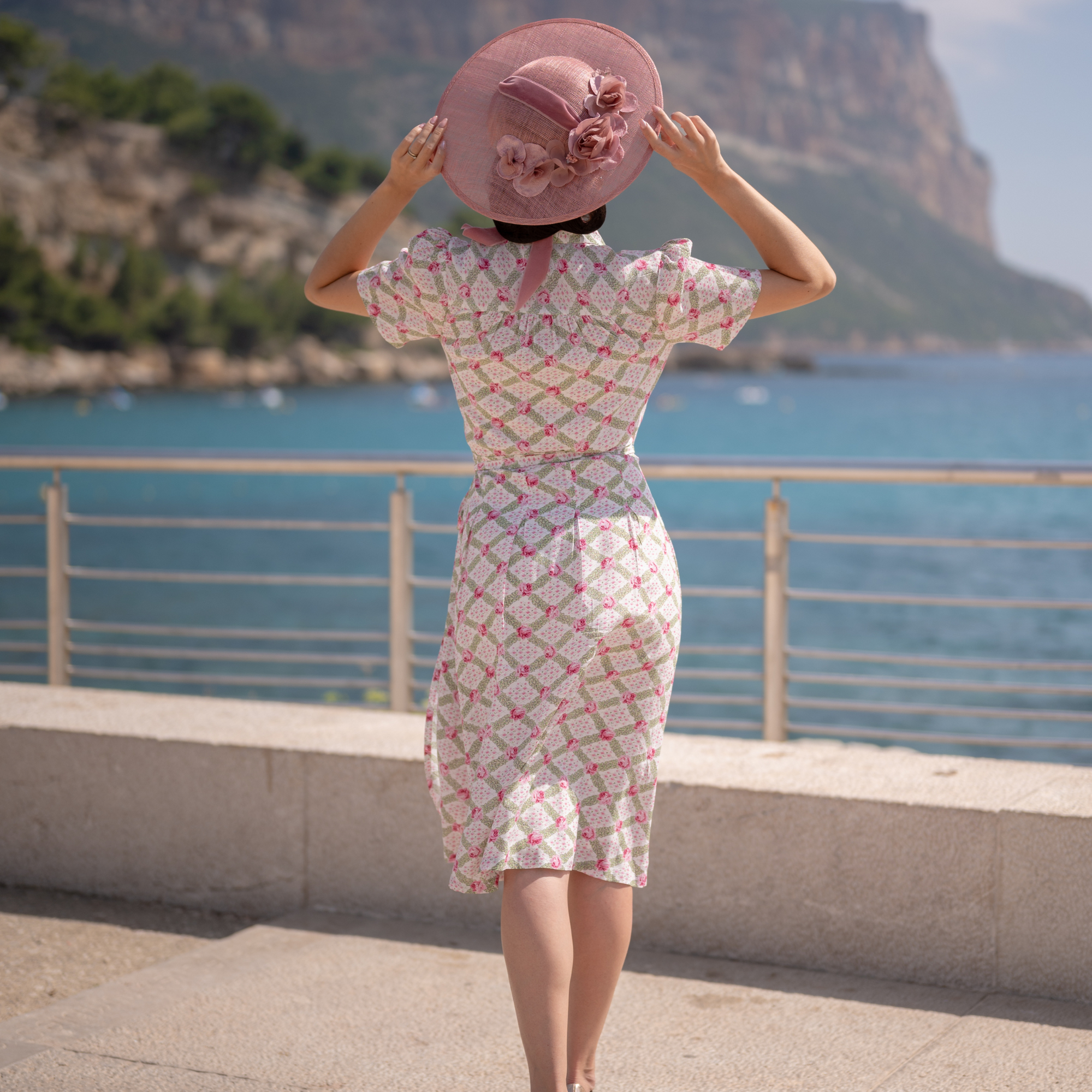 Peggy Wrap Dress in Rose Kiss Print
