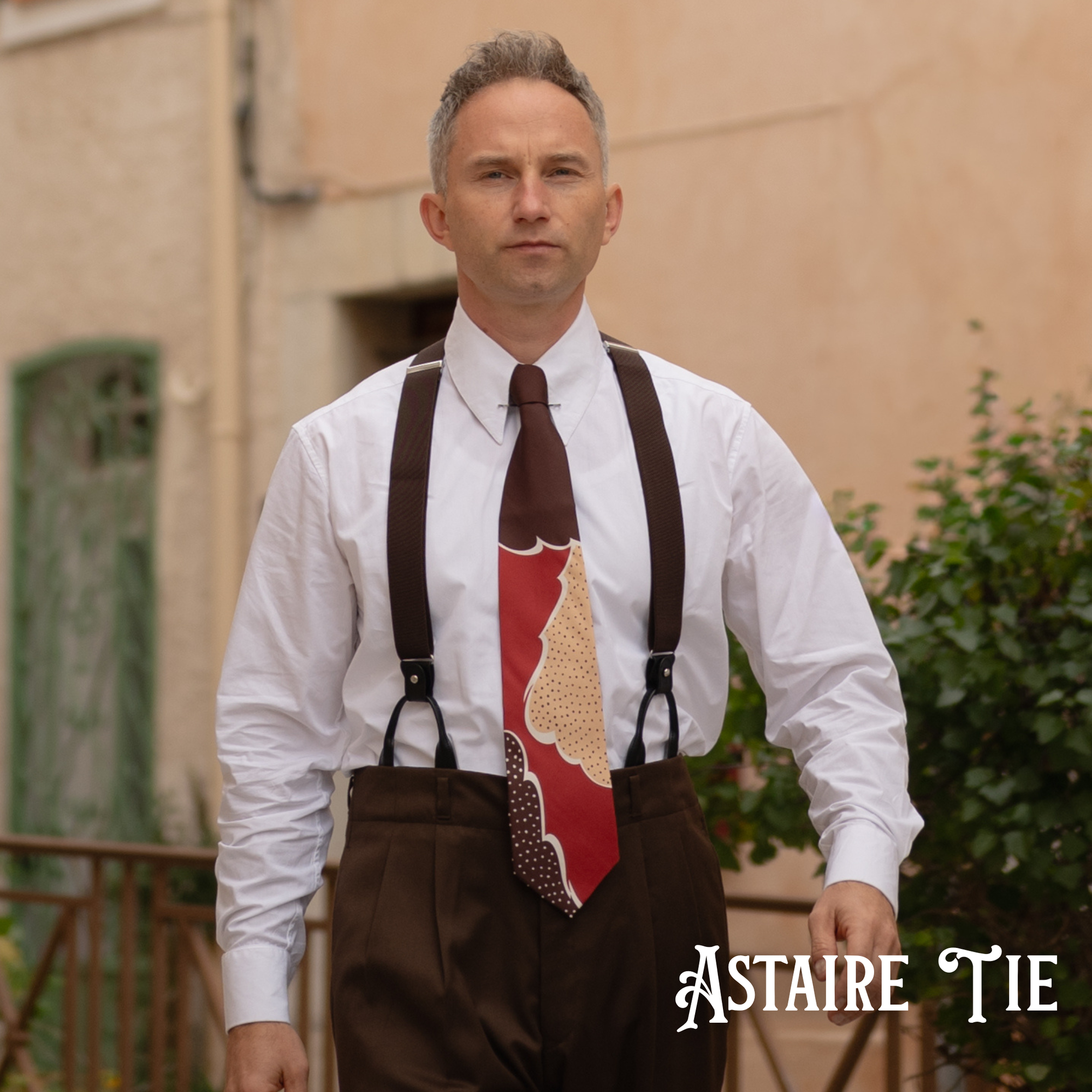 Men's 1940s Inspired Art Silk Tie