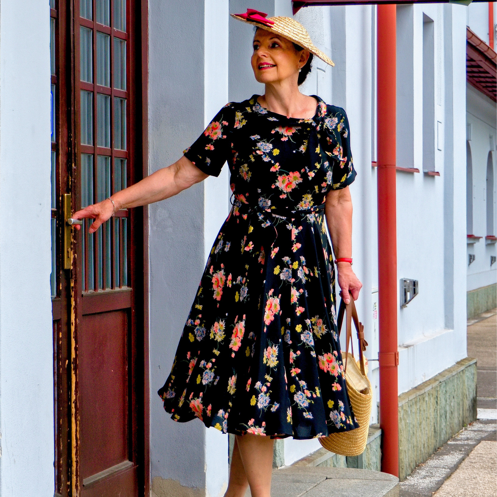 Cindy Dress in Black Mayflower