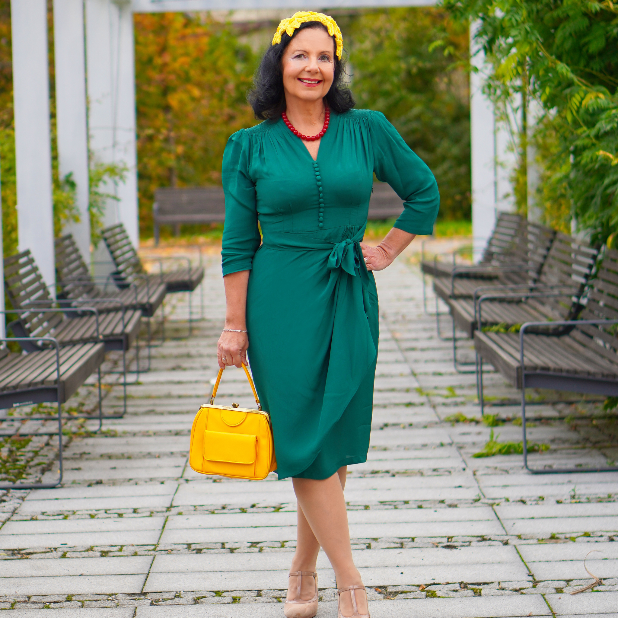 Mabel 3/4 Waterfall Dress in Hampton Green | Vintage 1940s Style Dress - The Seamstress of Bloomsbury Mabel 3/4 Waterfall Dress in Hampton Green | Vintage 1940s Style Dress - The Seamstress of Bloomsbury