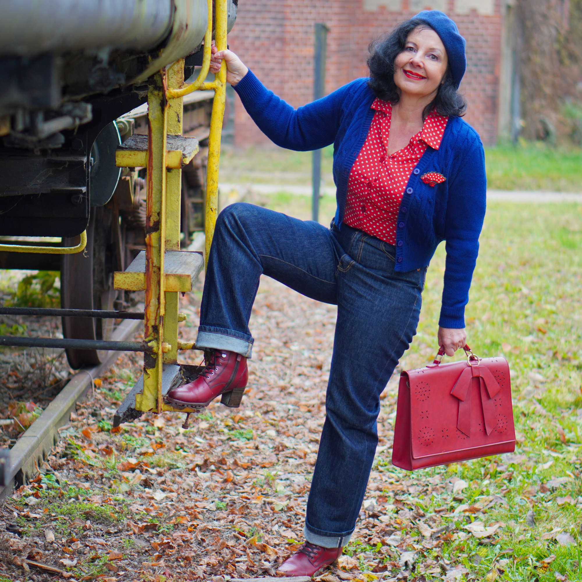 Poppy Blouse in Red Ditzy Dot