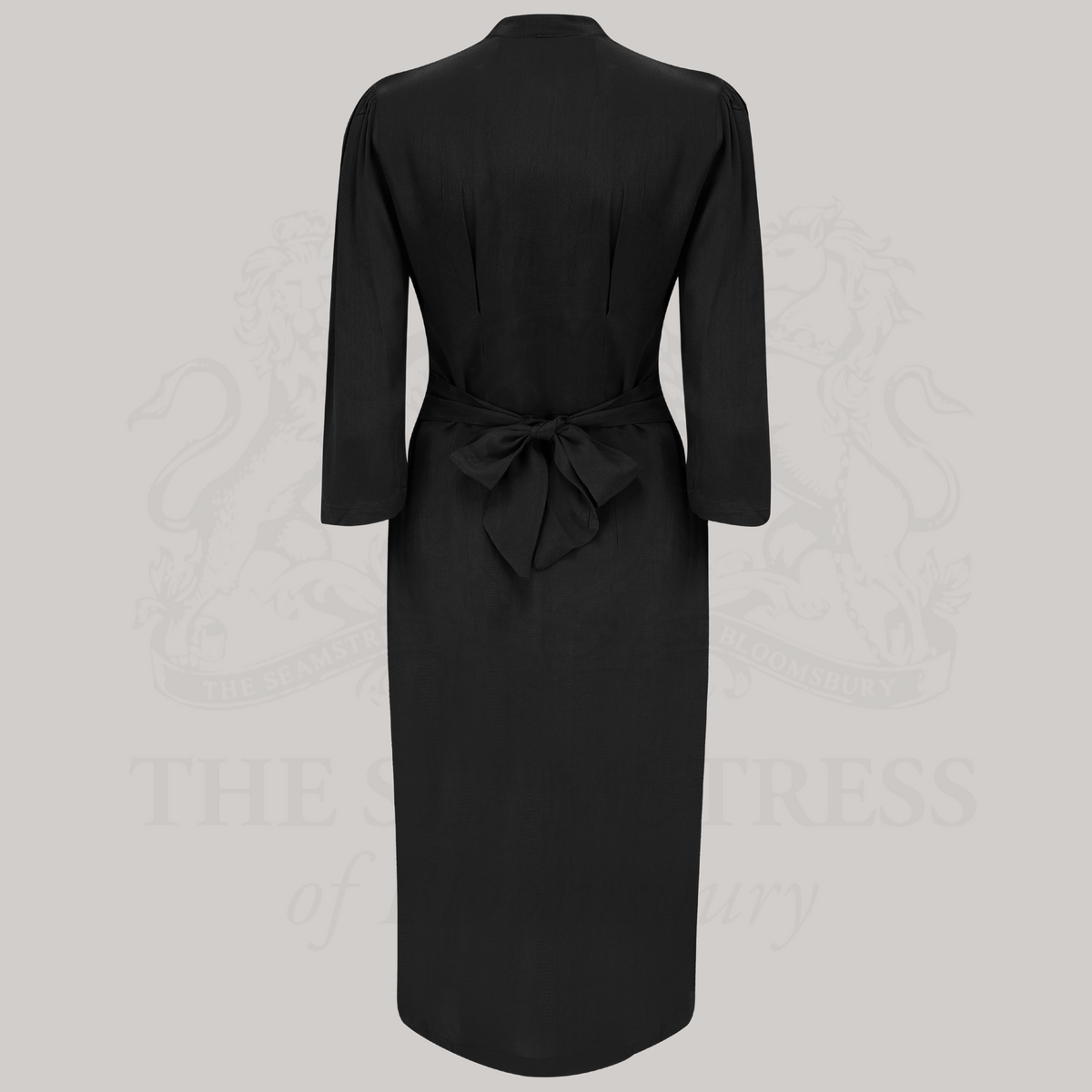 Mabel 3/4 Waterfall Dress in Liquorice Black