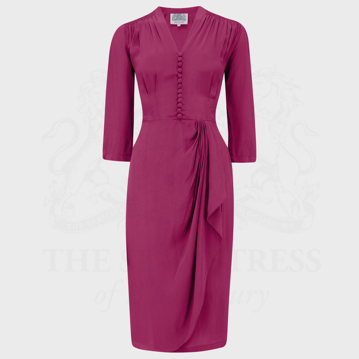 Mabel 3/4 Waterfall Dress in Mulberry