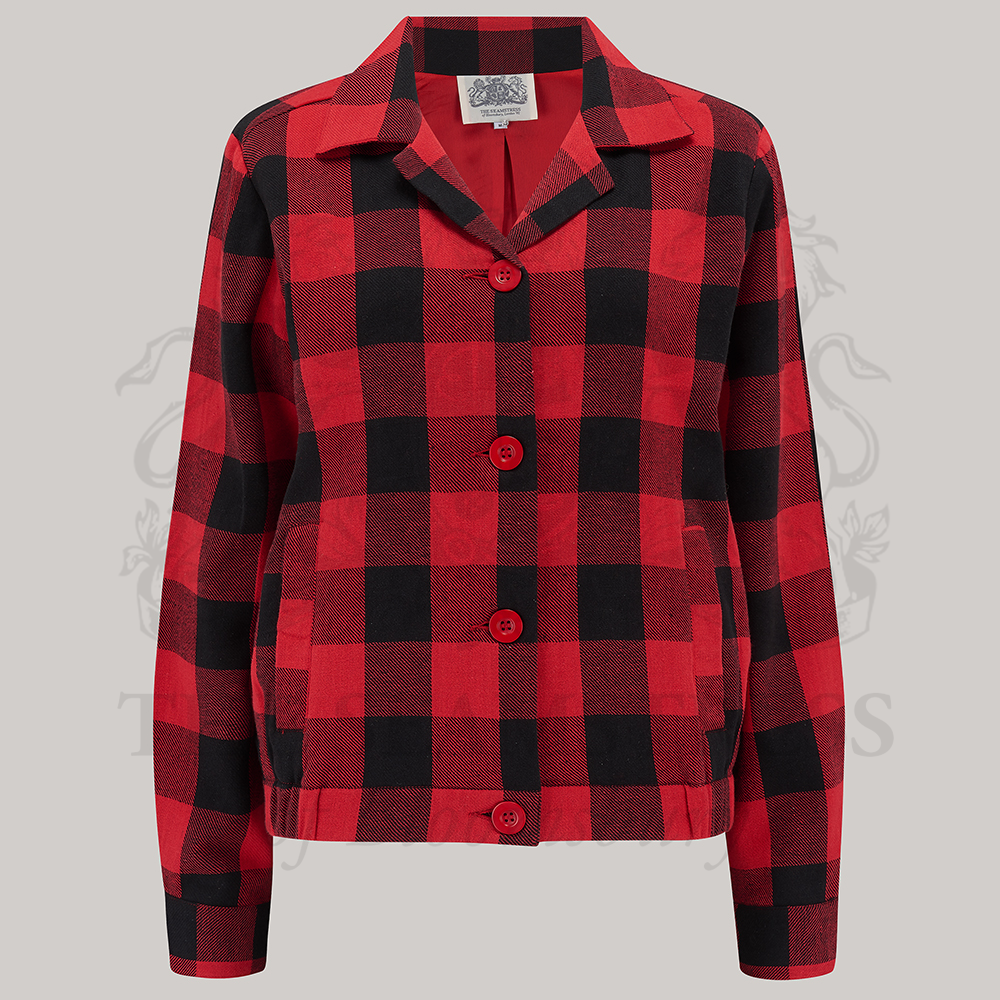 Nicki Jacket Red Check Authentic 1940s Vintage Style Jacket