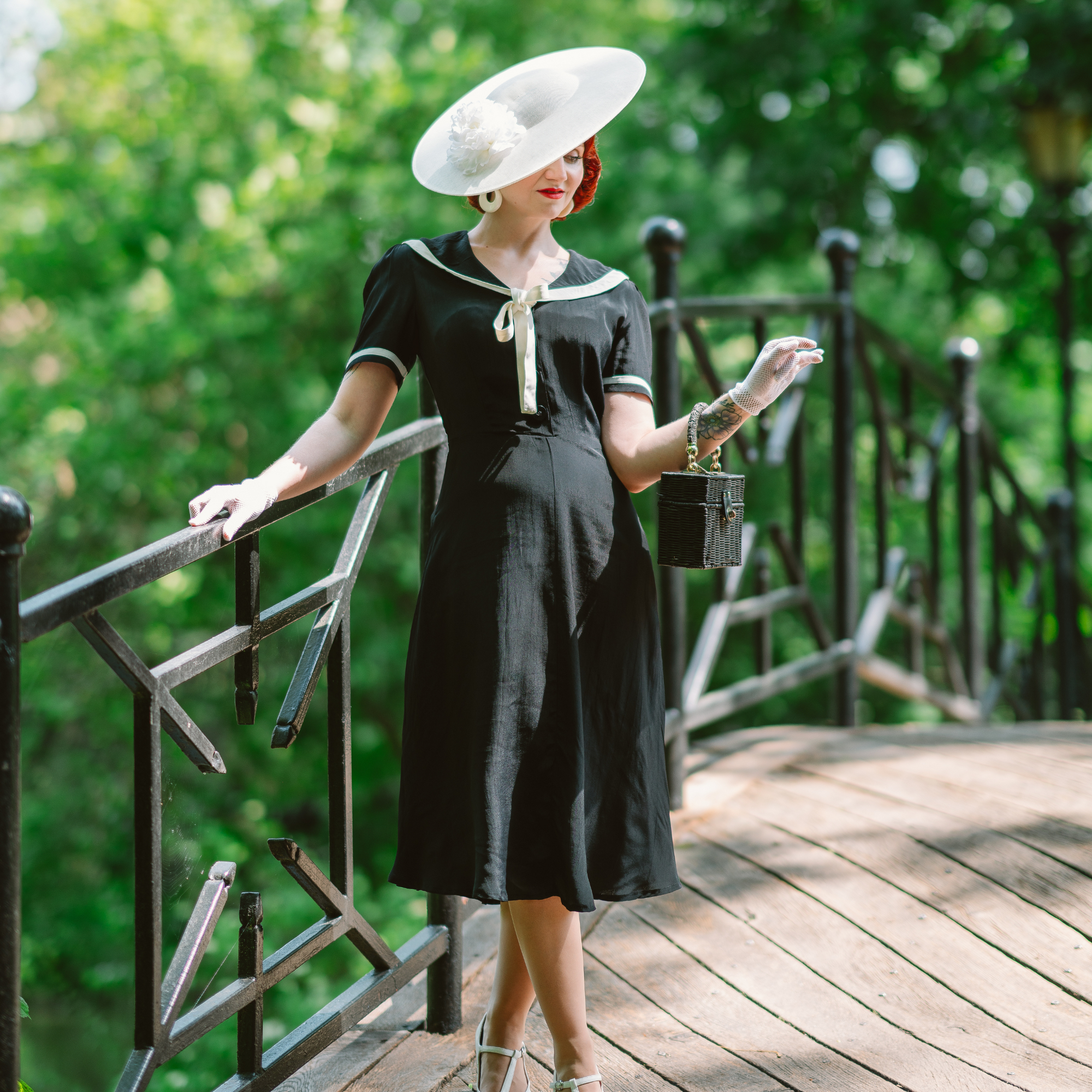 Patti Sailor Dress in Liquorice Black