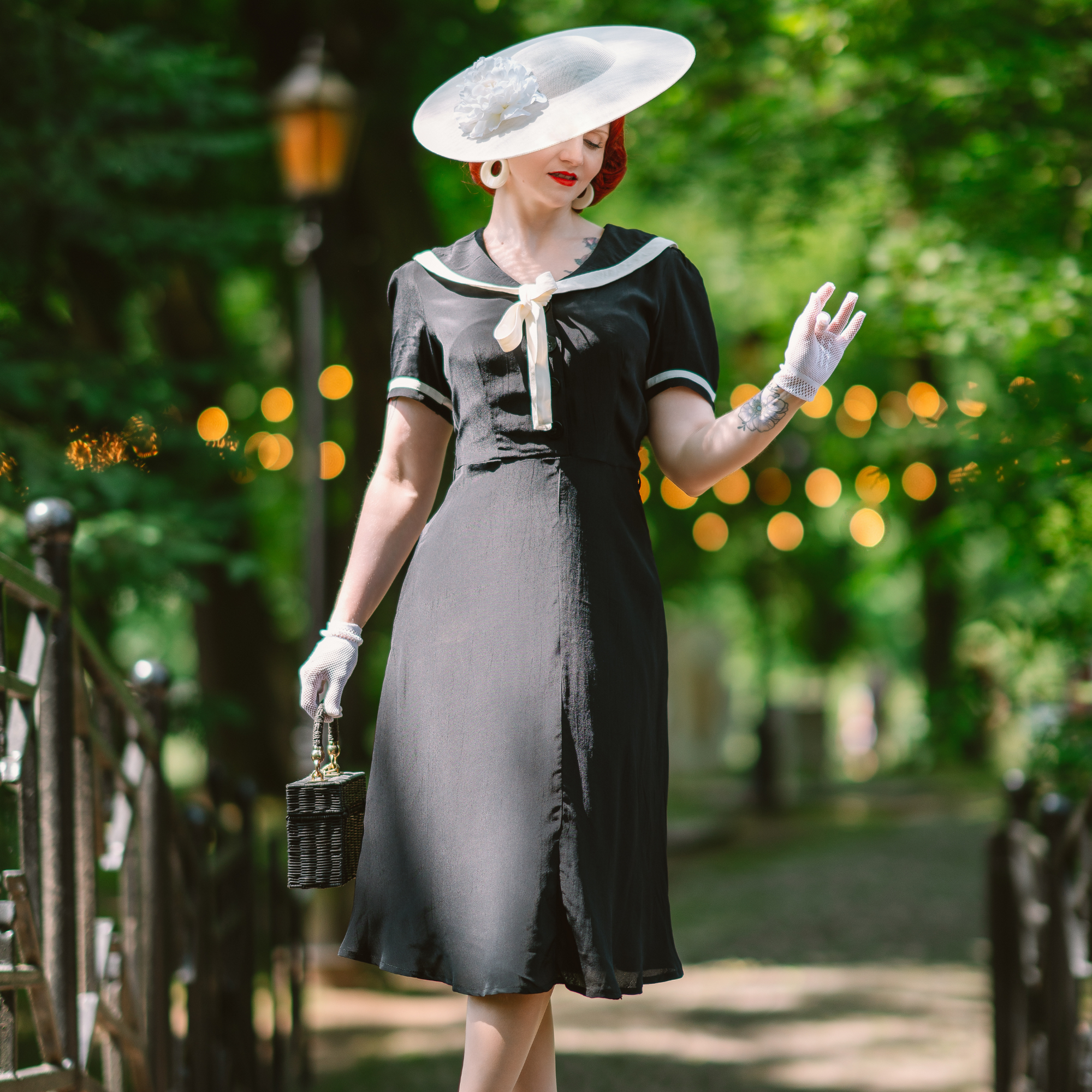 Patti Sailor Dress in Liquorice Black