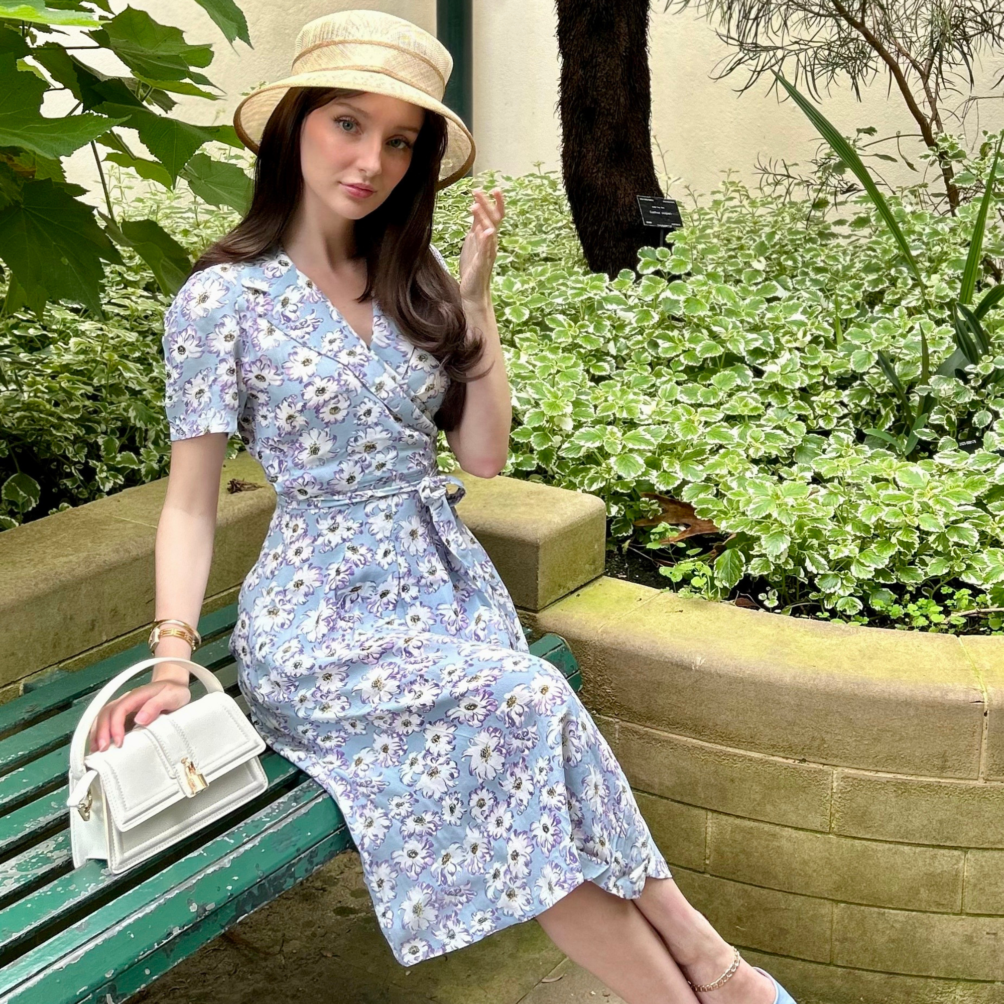 Peggy Wrap Dress in Daisy Print