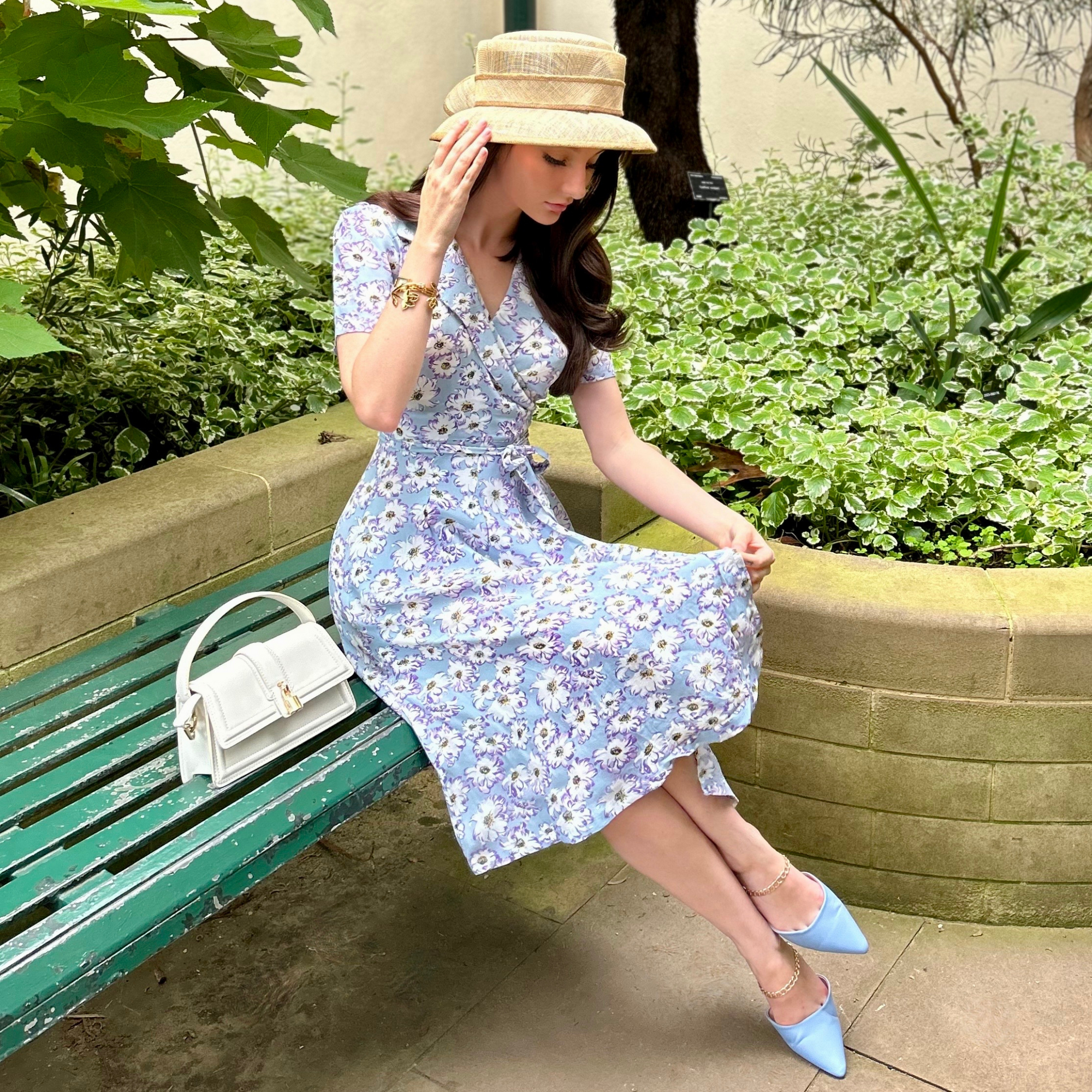 Peggy Wrap Dress in Daisy Print
