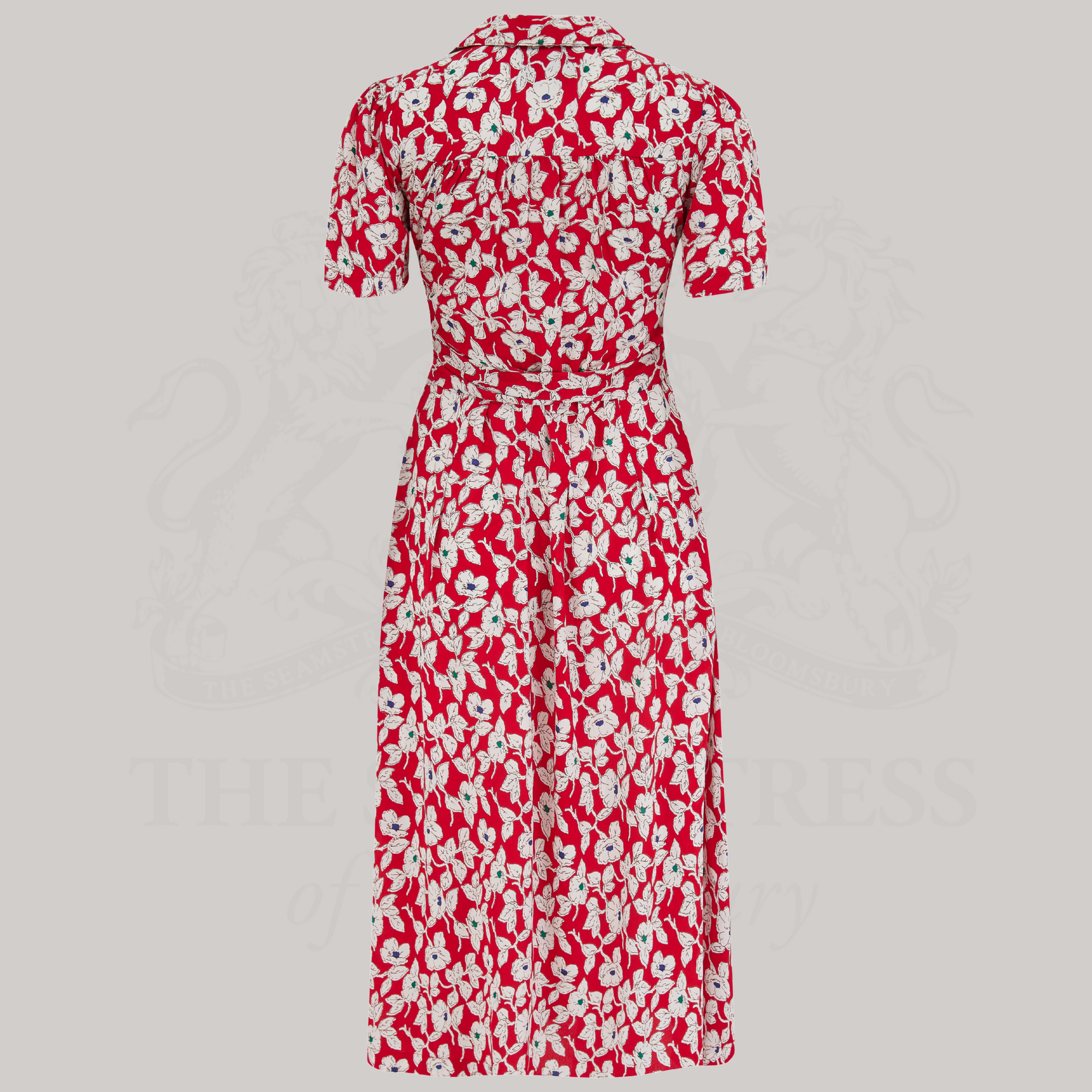 Peggy Wrap Dress in Red Pansy