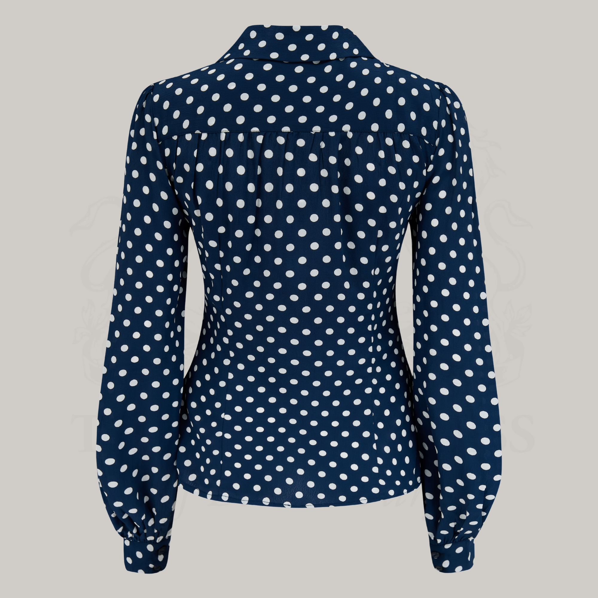 Poppy Blouse in Navy Polka